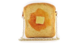 cute functional butter toast shoulder bag