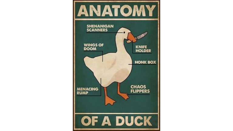 duck knowledge metal sign