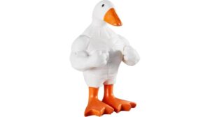 funny muscle duck statue