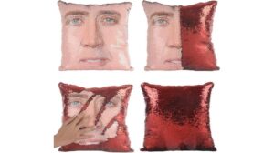 nic cage sequin pillow